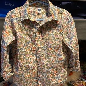 Janie and Jack Dinosaur Button Down Shirt